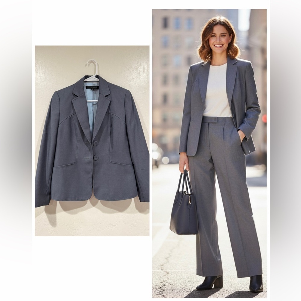 Women's Gray Blazer Jacket - Classic Tailored Workwear
